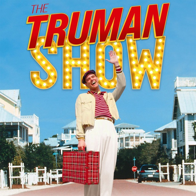 Affiche Festival De Cannes 2022 - Petit Format 54x40 Cm - Jim Carrey Dans The Truman Show - Conditionnement Roulé Déco Murale Cinéma